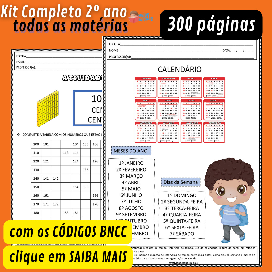 Kit 1º ANO COM OS CÓDIGOS DA BNCC