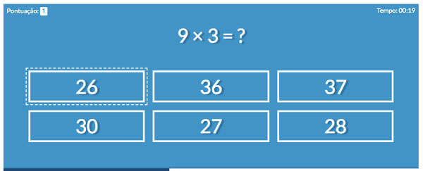 Close up da tabuada de multiplicação.
