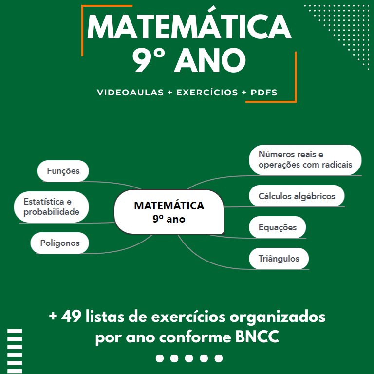 9º ano  Conteúdos de Matemática 9º ano Ensino Fundamental