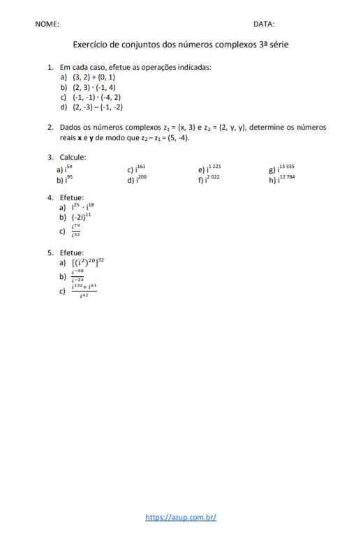 Exercício de Matemática 3º ano