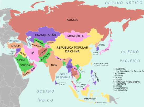 Cartografia: continentes, oceanos e mares. Ênfase na Europa, Ásia, Oceania e Antártida 41